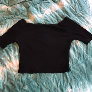 Brandy Melville black ribbed crop top